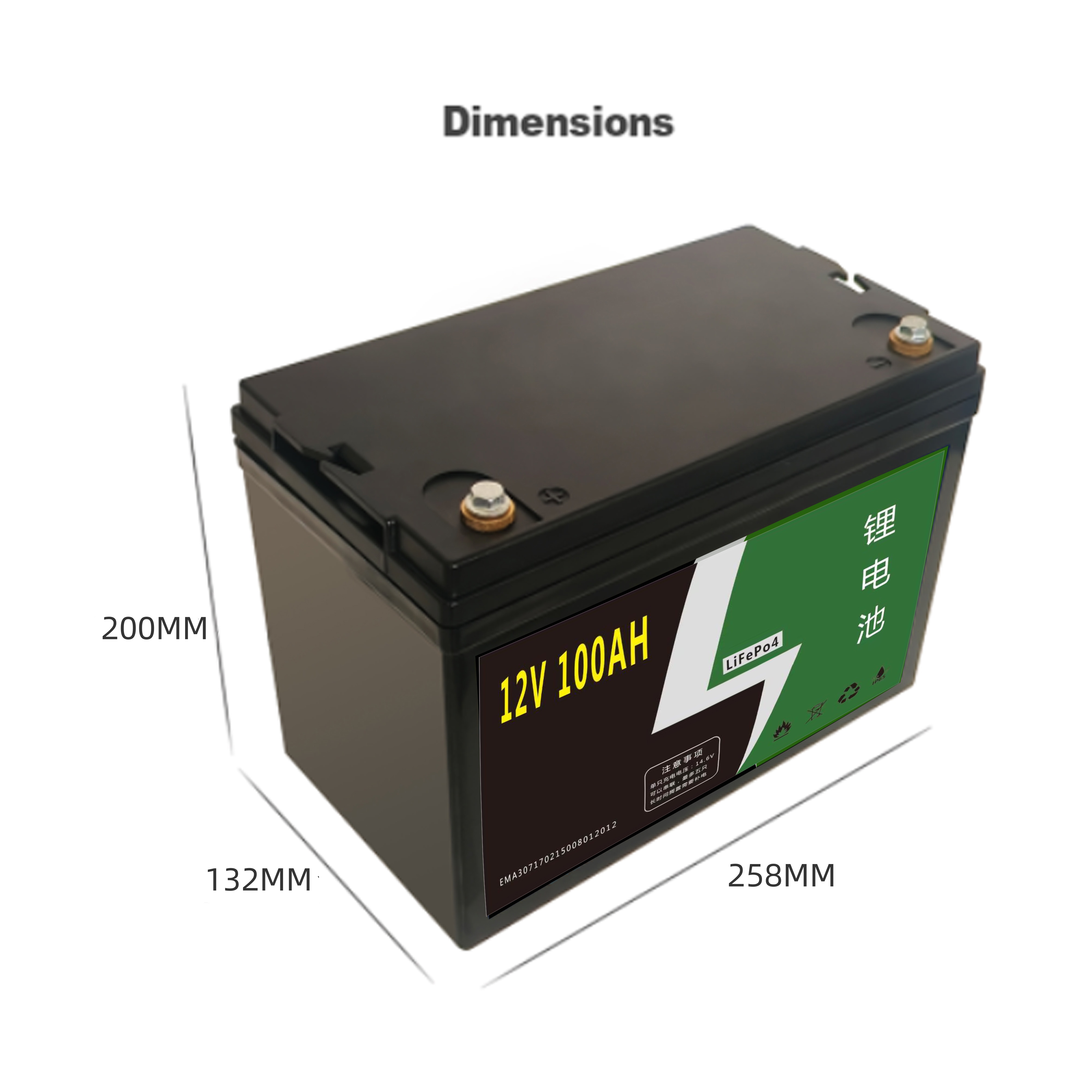 12V100AH 磷酸鐵鋰電池 12V100AH 磷酸鐵鋰電池